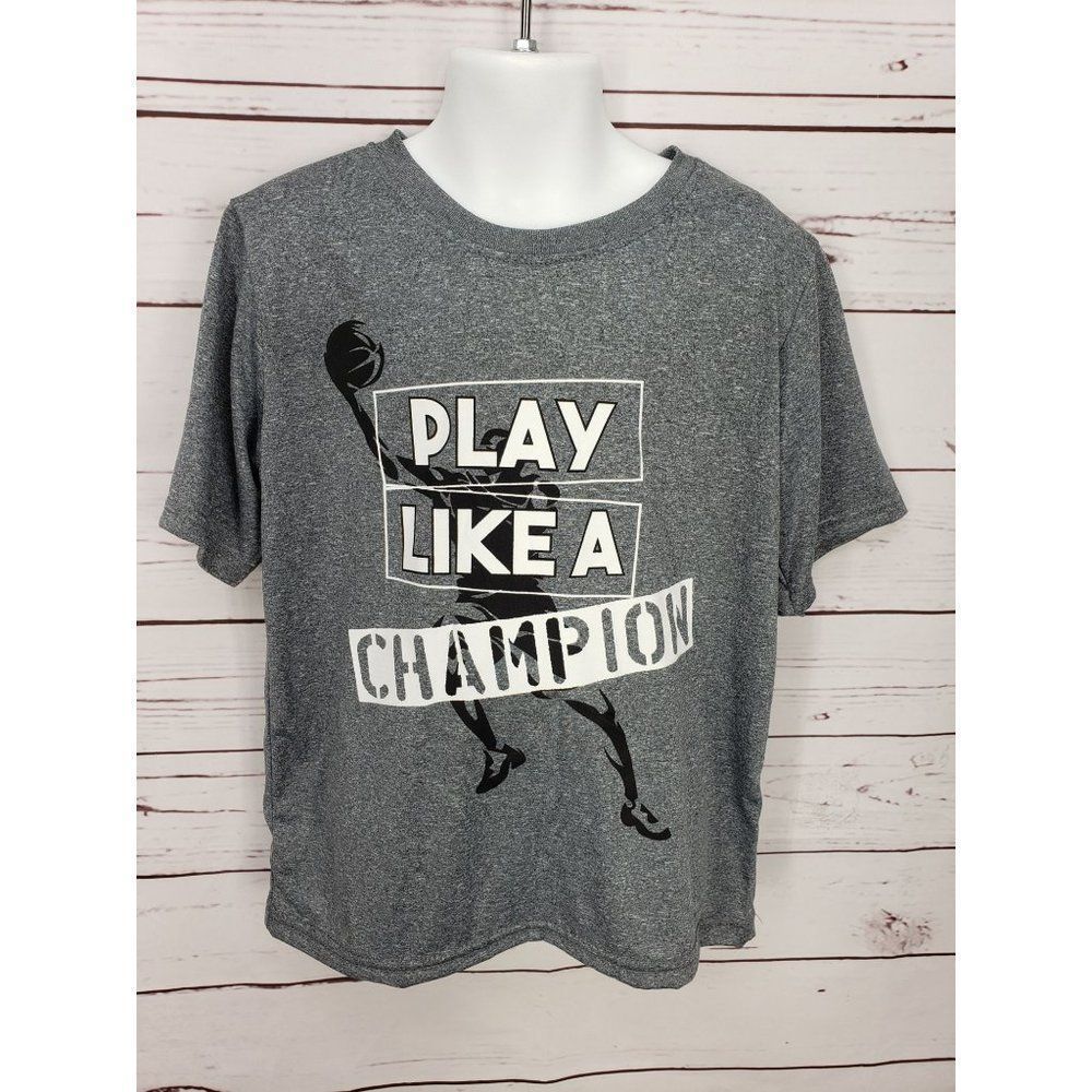 Zone Pro Gray short sleeve Xs 4/5 athletic PLAY LIKE A CHAMPION basketball shirt